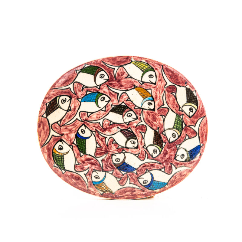 Oval handmade terracotta tile -  <b>22x cm</b> - Image 8