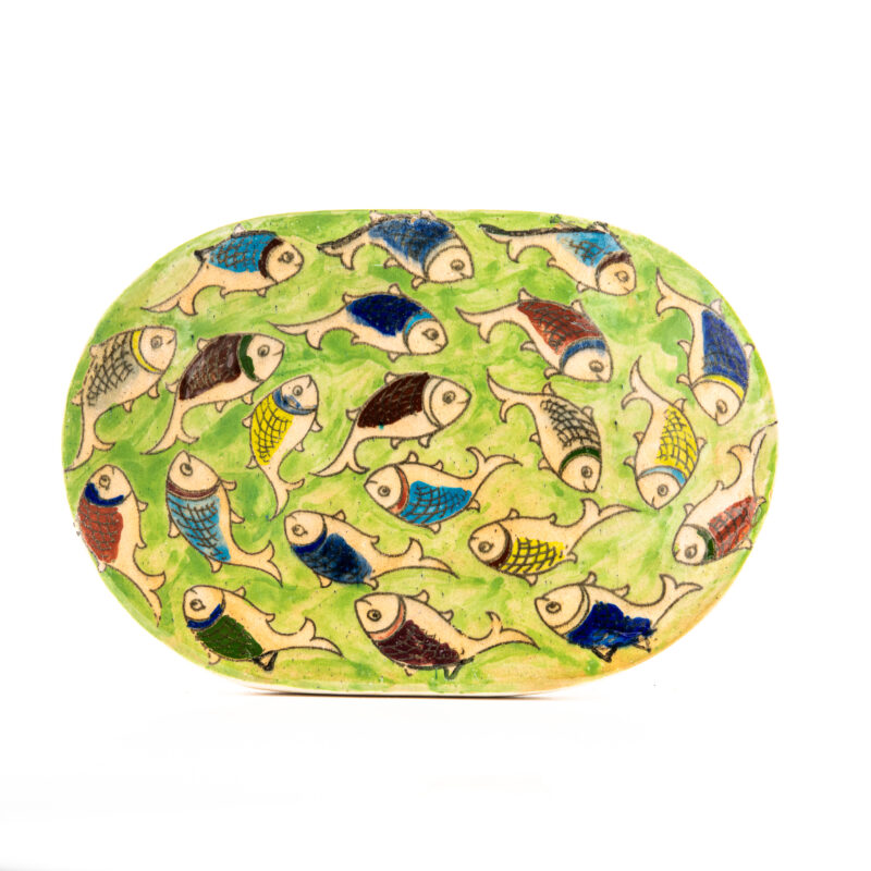 Oval handmade terracotta tile -  <b>27 cm</b> - Image 5