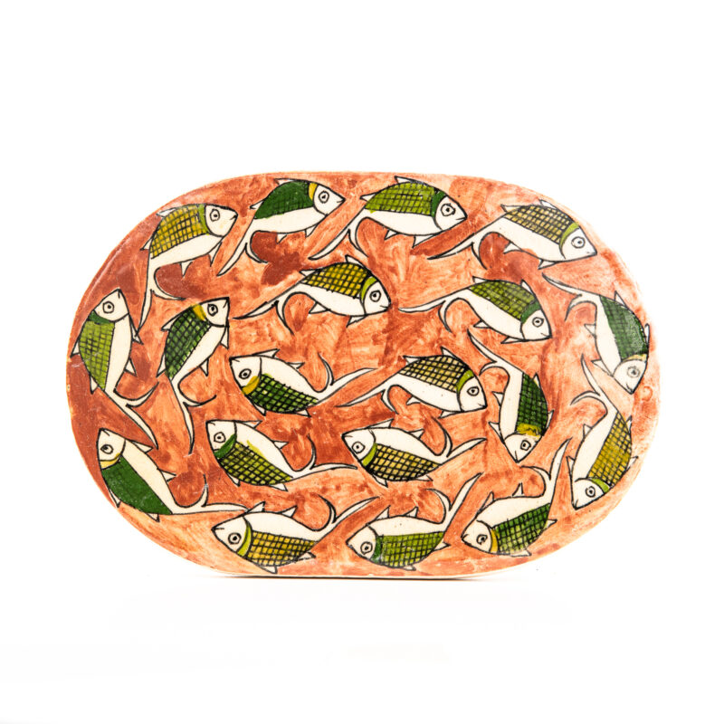 Oval handmade terracotta tile -  <b>27 cm</b> - Image 7